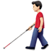 👨🏻‍🦯 man with white cane: light skin tone display on Apple